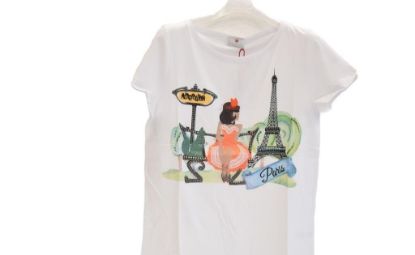 Immagine di BRACCIALINI T-SHIRT MANICA CORTA BIANCO WHITE IN COTONE PARIGI PARIS BTOP248