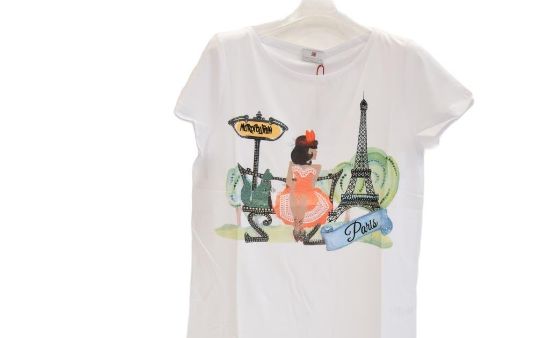Immagine di BRACCIALINI T-SHIRT MANICA CORTA BIANCO WHITE IN COTONE PARIGI PARIS BTOP248
