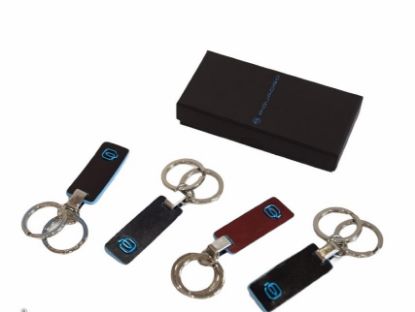 Immagine di PIQUADRO PORTACHIAVI AD ANELLO CON 2 CIONDOLI BLU SQUARE Colori Assort PC3755B2