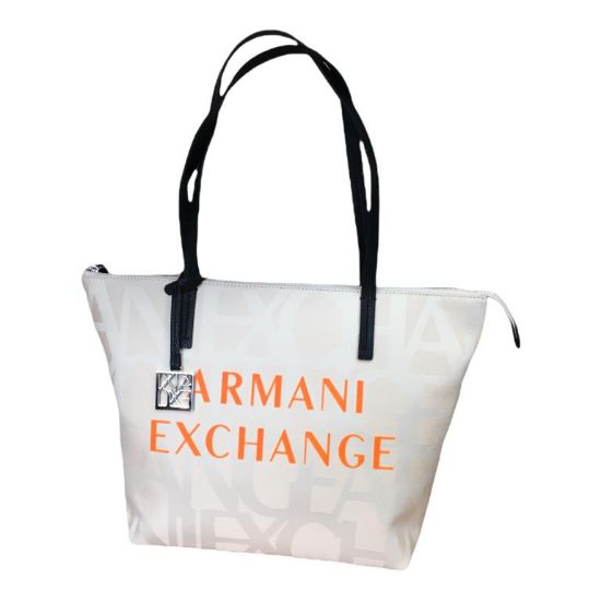 Immagine di ARMANI EXCHANGE AX borsa donna shopper da spalla chiusa con zip beige 942804