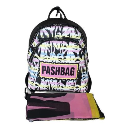 Immagine di PASH BAG ZAINO 2 DIVISORI da spalla CHIUSO DA ZIP sciarpa inclusa palme SHANE