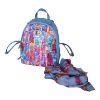 Immagine di PASH BAG ZAINO 2 DIVISORI da spalla CHIUSO DA ZIP sciarpa inclusa azzurro KEVIN