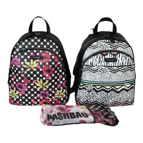 Immagine di PASH BAG Borsa ZAINO 2 DIVISORI da spalla CHIUSO DA ZIP sciarpa inclusa KEVIN