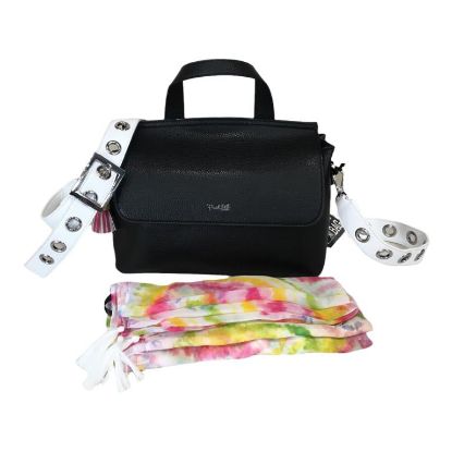 Immagine di PASH BAG Borsa donna sacca da braccio con divisori tracolla e sciarpa nero ALLEY