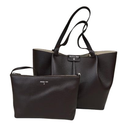 Immagine di Patrizia Pepe shopper media da spalla PELLE borsa interna inclusa MARRONE 2V8895