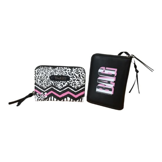 Immagine di Pash Bag PORTAFOGLI DONNA piccolo 4 SOFFIETTI CHIUSO DA ZIP 8 card stampe ELVIS
