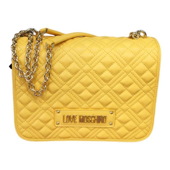 Immagine di LOVE MOSCHINO BORSA DA SPALLA CHIUSA DA PATTA 3 DIVISORI trapuntat giallo JC4000