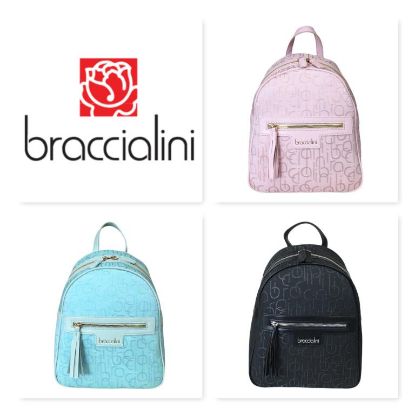 Immagine di BRACCIALINI Borsa donna zaino da spalla in tessuto siglato FONT B16552