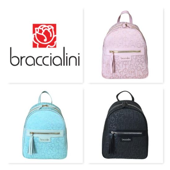 Immagine di BRACCIALINI Borsa donna zaino da spalla in tessuto siglato FONT B16552