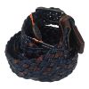Immagine di IL KUOIO CINTURA UOMO intrecciata elasticizzata TESSUTO E PELLE blu/marrone 2107