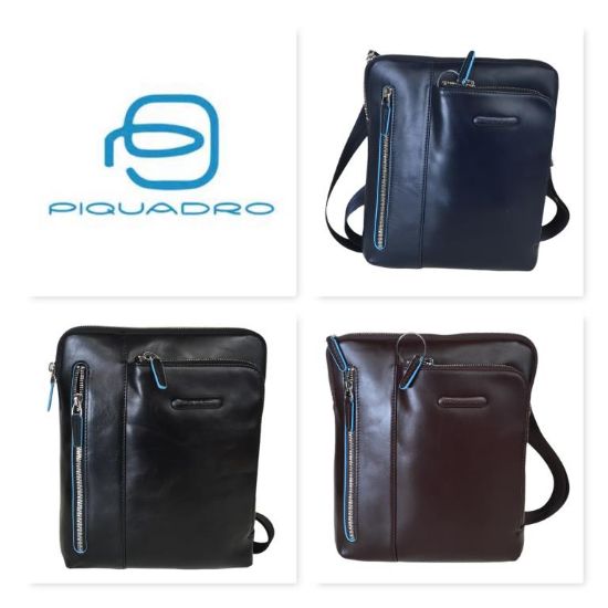 Immagine di PIQUADRO BORSELLO UOMO A TRACOLLA PORTA IPAD CON TASCHE BLUE SQUARE CA1816B2