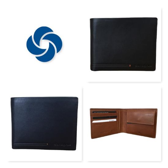 Immagine di SAMSONITE PORTAFOGLI UOMO IN PELLE 4 CREDIT CARD E PORTA MONETE RFID prot KE8015