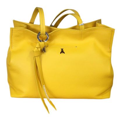 Immagine di PATRIZIA PEPE DONNA shopping Media in PELLE VITELLO chiusa con zip giallo 2V9154