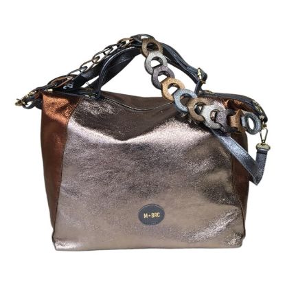 Immagine di MBRC BRACCIALINI borsa donna Bauletto da braccio + tracolla pelle d vitello Q414