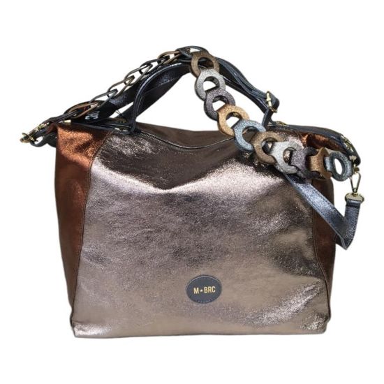 Immagine di MBRC BRACCIALINI borsa donna Bauletto da braccio + tracolla pelle d vitello Q414