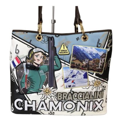 Immagine di BRACCIALINI CARTOLINE Borsa Shopper Grande da spalla cn divisori CHAMONIX B16805