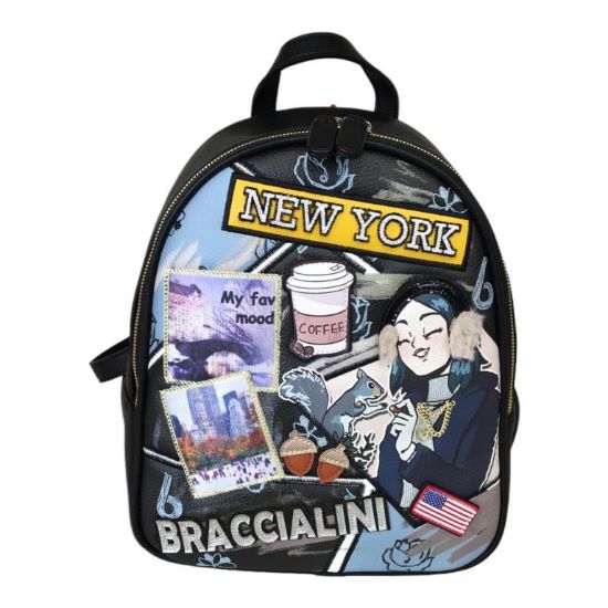 Immagine di BRACCIALINI CARTOLINE Borsa Donna Zaino Medio da spalla NEW YORK B16806