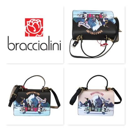 Immagine di BRACCIALINI Borsa donna Shopper a braccio con tracolla e pattina pinguini B16851