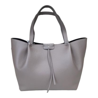 Immagine di Patrizia Pepe shopper media da spalla in PELLE + borsa interna GRIGIO CB8895