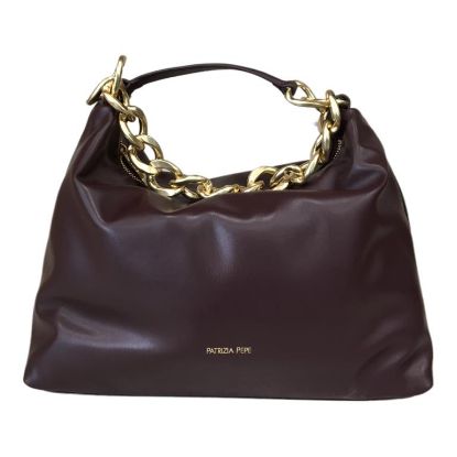 Immagine di PATRIZIA PEPE BORSA DONNA Morbida SACCA DA SPALLA mezza luna bordeaux 8B0064