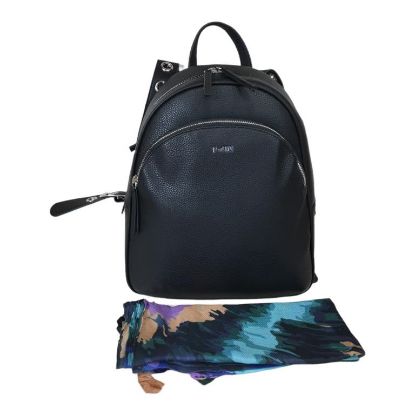Immagine di PASH BAG ZAINO 2 DIVISORI da spalla CHIUSO DA ZIP sciarpa inclusa NERO KEVIN