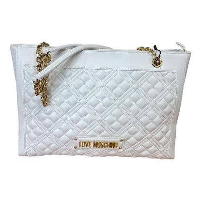 Immagine di LOVE MOSCHINO BORSA DONNA SHOPPER da spalla matelassè trapuntato BIANCO JC4006