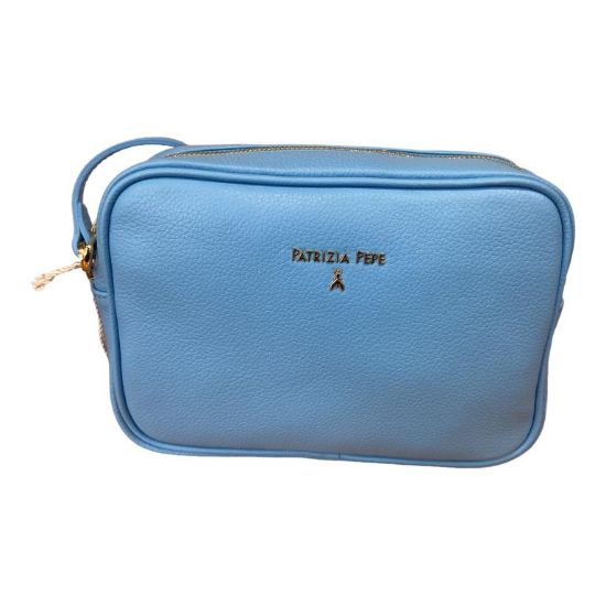 Immagine di PATRIZIA PEPE Borsa Donna piccola tracollina da spalla in pelle azzurro CB8985