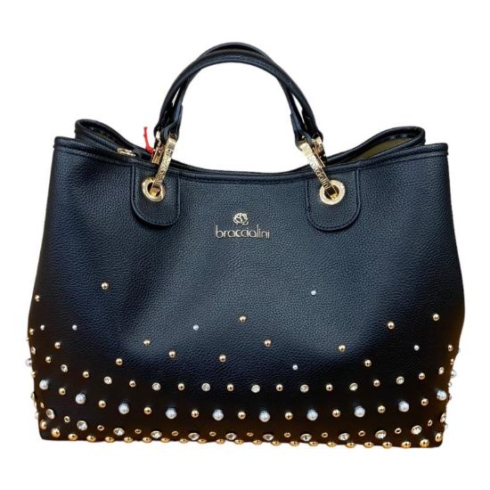 Immagine di BRACCIALINI Donna Shopper da braccio con tracolla e pochette JEWELS NERO B17185