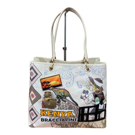 Immagine di BRACCIALINI CARTOLINE Borsa Shopper Grande da spalla con divisori KENYA B17082