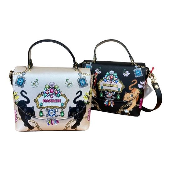 Immagine di BRACCIALINI Borsa donna Bauletto da braccio chiuso con pattina e tracolla B17101