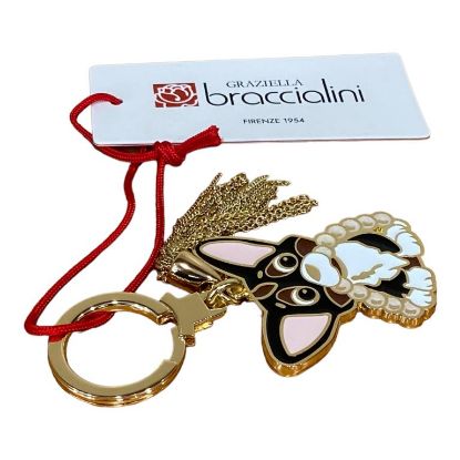 Immagine di BRACCIALINI PORTACHIAVI AD ANELLO In metallo con 1 CIONDOLO GATTO 39502
