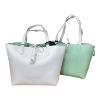 Immagine di PASH BAG SHOPPER REVERSE DA SPALLA + borsa interna e SCIARPA Bianco/Verde PARIS
