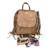 Immagine di PASH BAG ZAINO Grande da spalla CHIUSO CON PATTINA Applicazione Frange DOMINIC