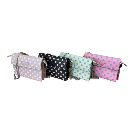 Immagine di Pash Bag BORSA DONNA tracollina pochette DA SPALLA 3 DIVISORI clutch pois ODETTE