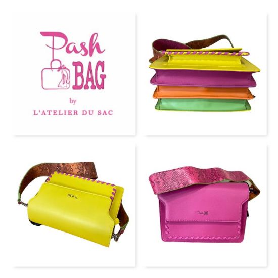 Immagine di Pash Bag Borsa sacca da spalla con tracolla divisori e sciarpa BICOLOR ANGELICA