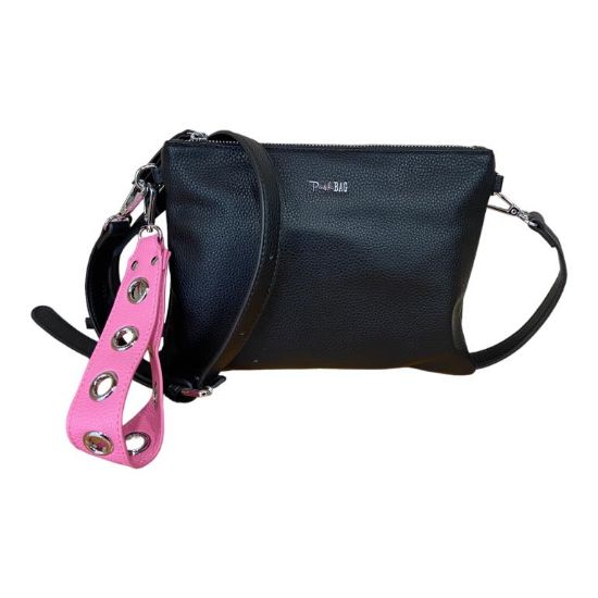 Immagine di PASH BAG BORSA DONNA CLUTCH POCHETTE PIATTA DA POLSO CON TRACOLLA NERO SOPHIE