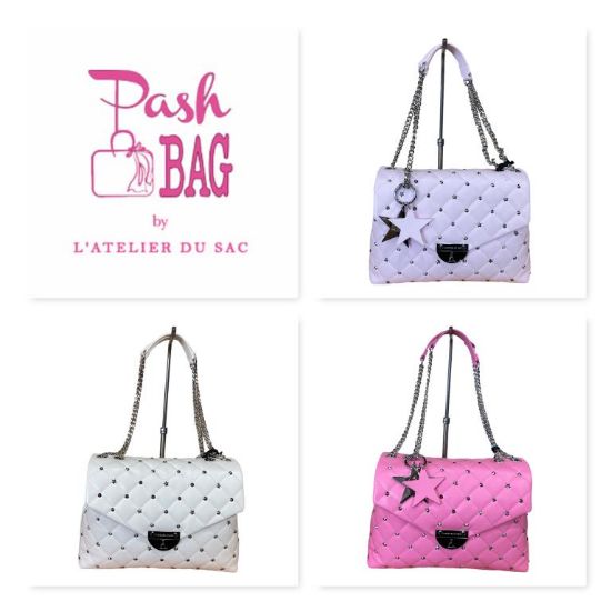 Immagine di L'Atelier du Sac BORSA Shopper Media REBEL applicaz Stelle e borchie colors HOLI