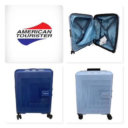 Immagine di American Tourister TROLLEY 4 RUOTE Piccolo CABIN SIZE 55cm 40L Grigio/Blu MD8001