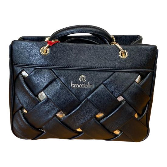 Immagine di BRACCIALINI Borsa Shopper da spalla con divisori tasche organizzate NERO B17151