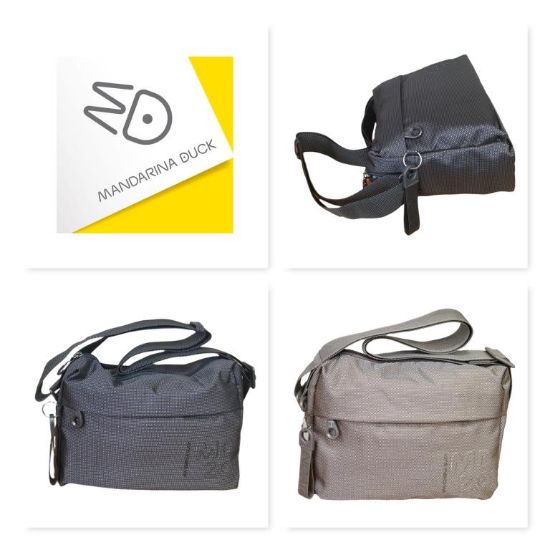 Immagine di MANDARINA DUCK MD20 BORSA DONNA SACCA Media TRACOLLA TASCHE Taupe/Acciaio QMTV8