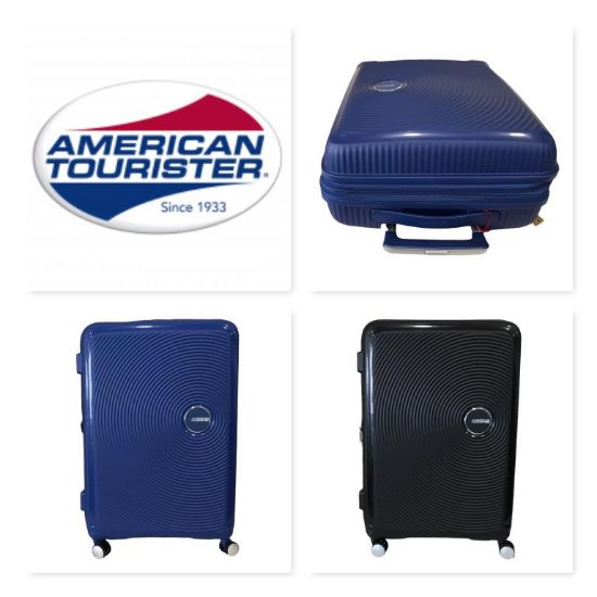 Immagine di American Tourister Valigia TROLLEY SPINNER 4 RUOTE Grande Nero/Navy 77cm  32G003