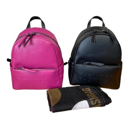Immagine di PASH BAG Borsa donna ZAINO da spalla CHIUSO con ZIP sciarpa inclusa Ne/Lill ERIC