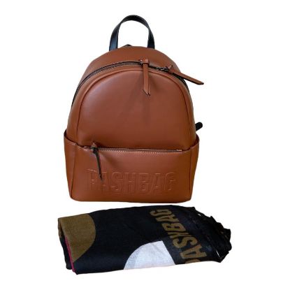 Immagine di PASH BAG Borsa donna ZAINO da spalla CHIUSO con ZIP sciarpa inclusa Marrone ERIC