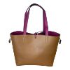 Immagine di PASH BAG SHOPPER REVERSE DA SPALLA + borsa interna e SCIARPA Viola/Marrone PARIS