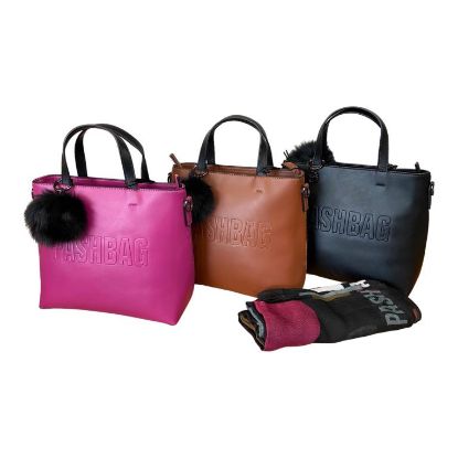 Immagine di PASH BAG Borsa donna shopper Media da braccio con tracolla e sciarpa PET STEFFY