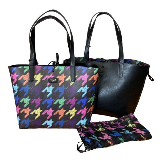 Immagine di PASH BAG SHOPPER REVERSE DA SPALLA + borsa interna e SCIARPA Multicolor PARIS