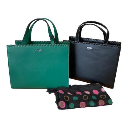 Immagine di Pash Bag BORSA DONNA Shopper da braccio con divisorio FIANCHI BICOLORE BRIDGET