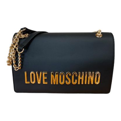 Immagine di LOVE MOSCHINO BORSA DA SPALLA con 3 DIVISORI interni PATTINA nero JC4192