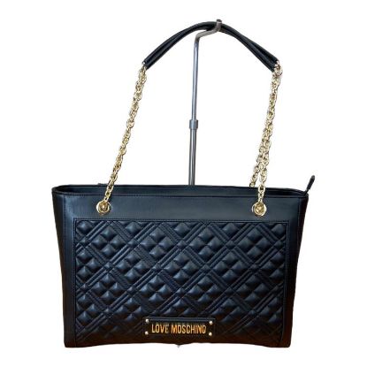 Immagine di LOVE MOSCHINO BORSA DONNA SHOPPER da spalla matelassè trapuntato NERO JC4006