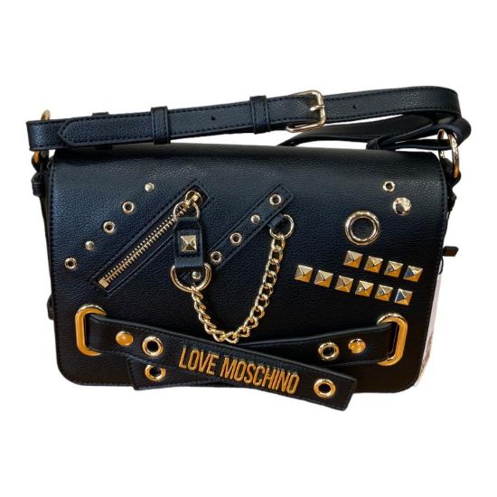Immagine di LOVE MOSCHINO BORSA DA SPALLA CHIUSA DA PATTA tracolla regolabile ROCK JC4035